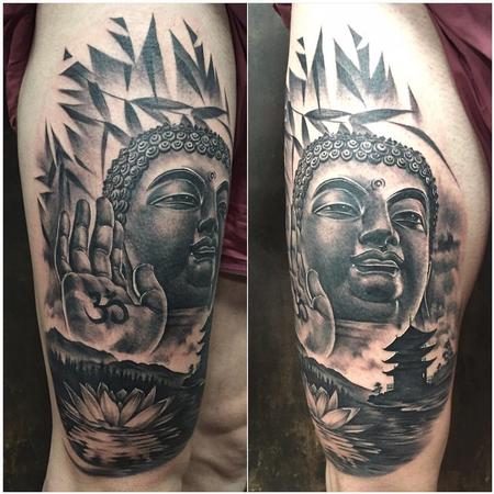 Yarda - Realistic Buddha with Lotus Flower and Temple