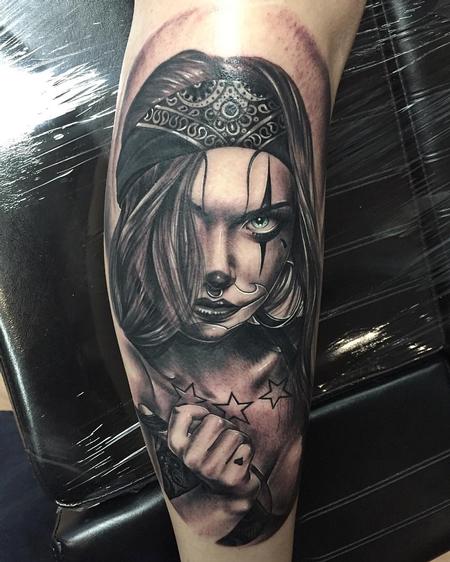 Tattoos - Realistic Girl with Chicano Make-Up in Black and Gray - 126256