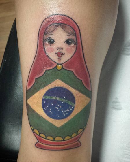 Tattoos - Brazilian Matrioshka in Color - 127504