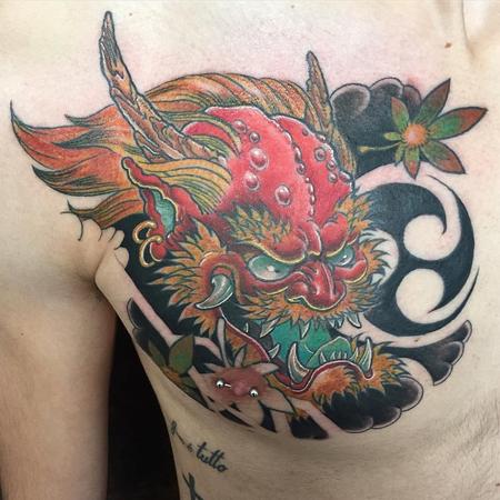 Tattoos - Traditional Raijin in Color - 127530