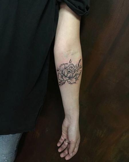 Tattoos - Line and Dotwork Flower - 127816