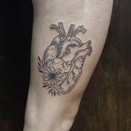 Tattoos - Linework Anatomic Heart - 127764