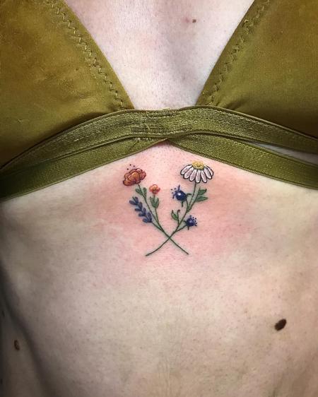 Tattoos - Little Flowers in Color - 128844