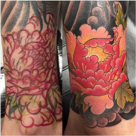 Tattoos - Freehand peony flower - 129314