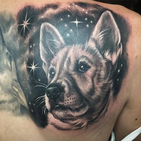 Tattoos - Dog portrait- Black and grey - 129328