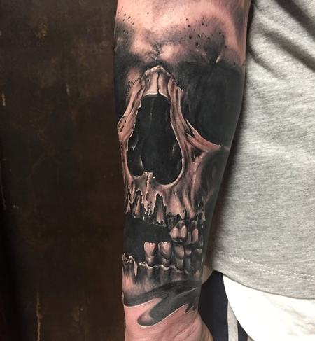 Tattoos - Black and grey Skull - 132043