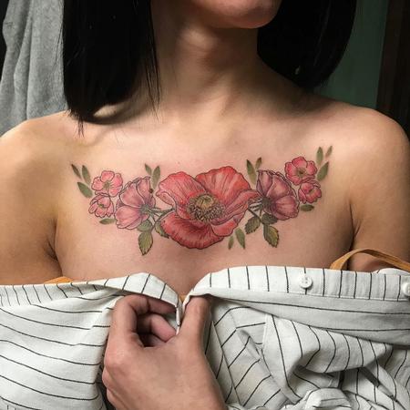 Tattoos - Flowers chest tattoo - 132440