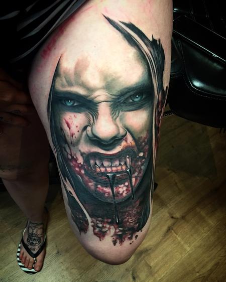 Tattoos - Realistic Female Vampire in Color - 128423