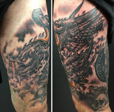 Tattoos - Dragons black and grey - 132311