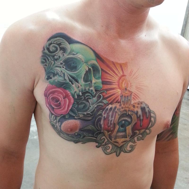 chest piece tattoos drawings