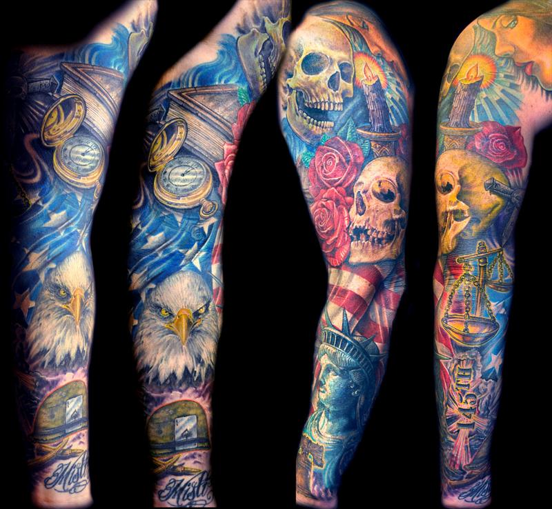 Venetian Tattoo Gathering : Tattoos : Custom : Patriotic sleeve