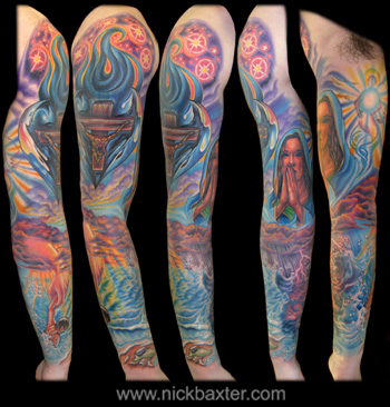 religious sleeve tattoo designs