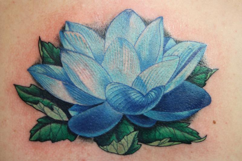 green lotus flower tattoo