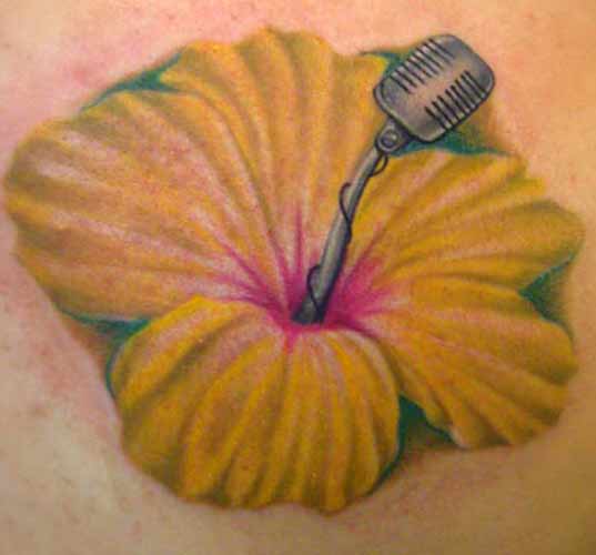 Tattoos - Flower with Microphone - 27255