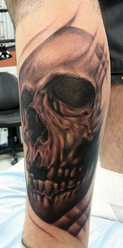 Carlos Rojas - Realistic Black and Grey Skull