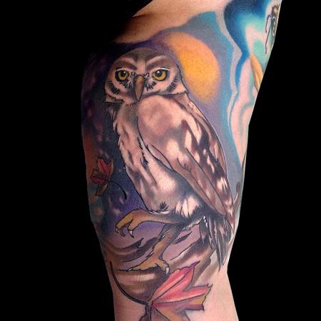 Daniel Adamczyk - night owl on inner bicep