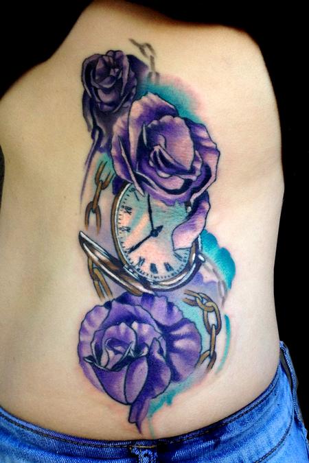 Daniel Adamczyk - pocket watch and roses