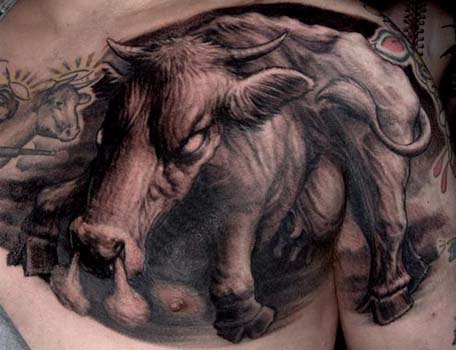 Paul Booth - Evil bull tattoo