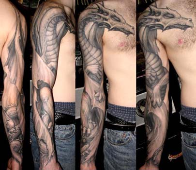 Paul Booth - Sleeping winged dragon tattoo