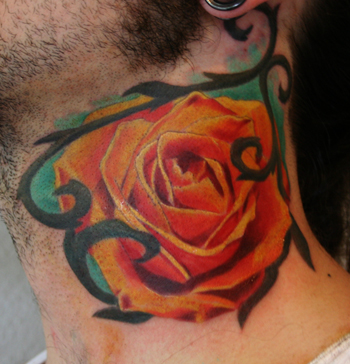 colored rose tattoos