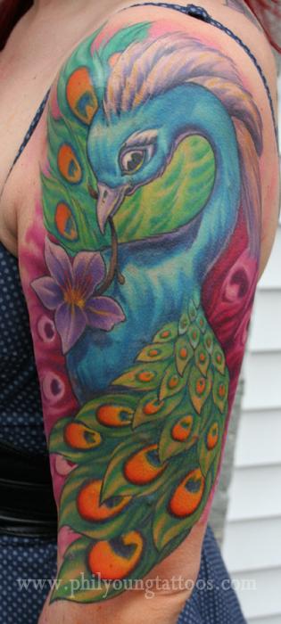 Phil Young - peacock tatto