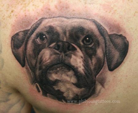 Phil Young - Puppy dog tattoo portrait