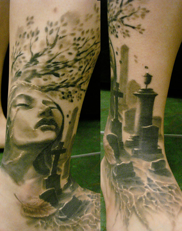 A girl, a cemetery, a memory by Eric James TattooNOW
