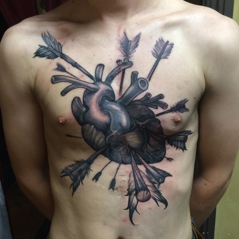 Heart transplant surgery by Picasso Dular: TattooNOW
