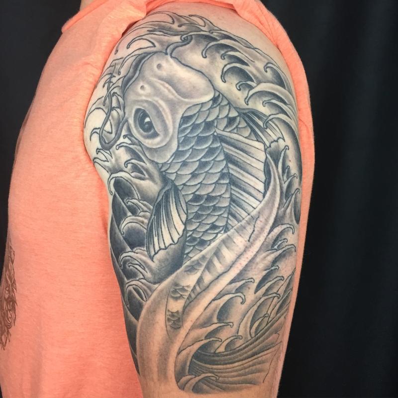 Koi fish arm by Pineapple : TattooNOW