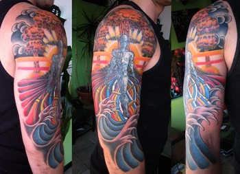 Kurt Brown - Atom Bomb Half Sleeve