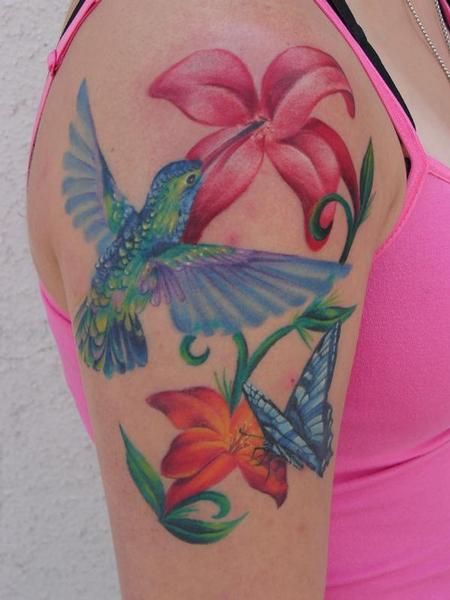 Realistic Hummingbird Tattoos