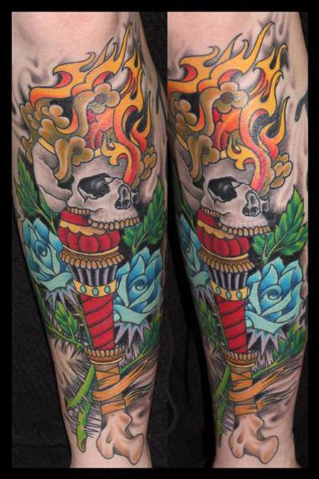 traditional skull torch by james corgill tattoonow traditional skull torch by james corgill tattoonow