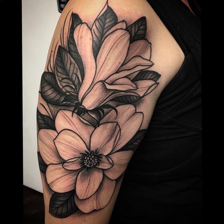 David Mushaney - Magnolia Floral Tattoo 