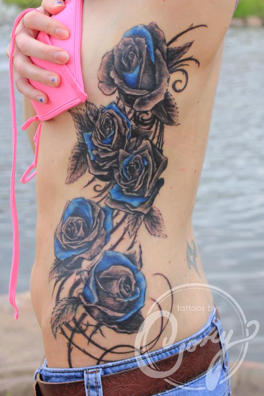 red arbor tattoos u0026 fine art tattoos color blue petals rose red arbor tattoos u0026 fine art tattoos color blue petals rose
