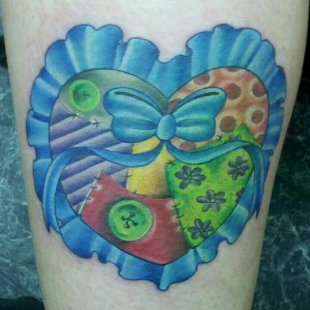 Tattoos - Blue Quilted Heart - 67105