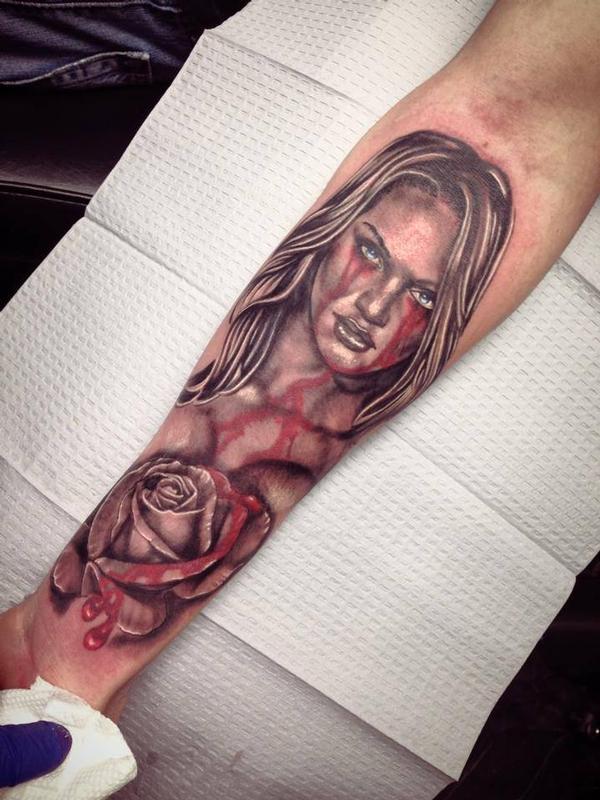 crying blood girl by Raphael Barros: TattooNOW