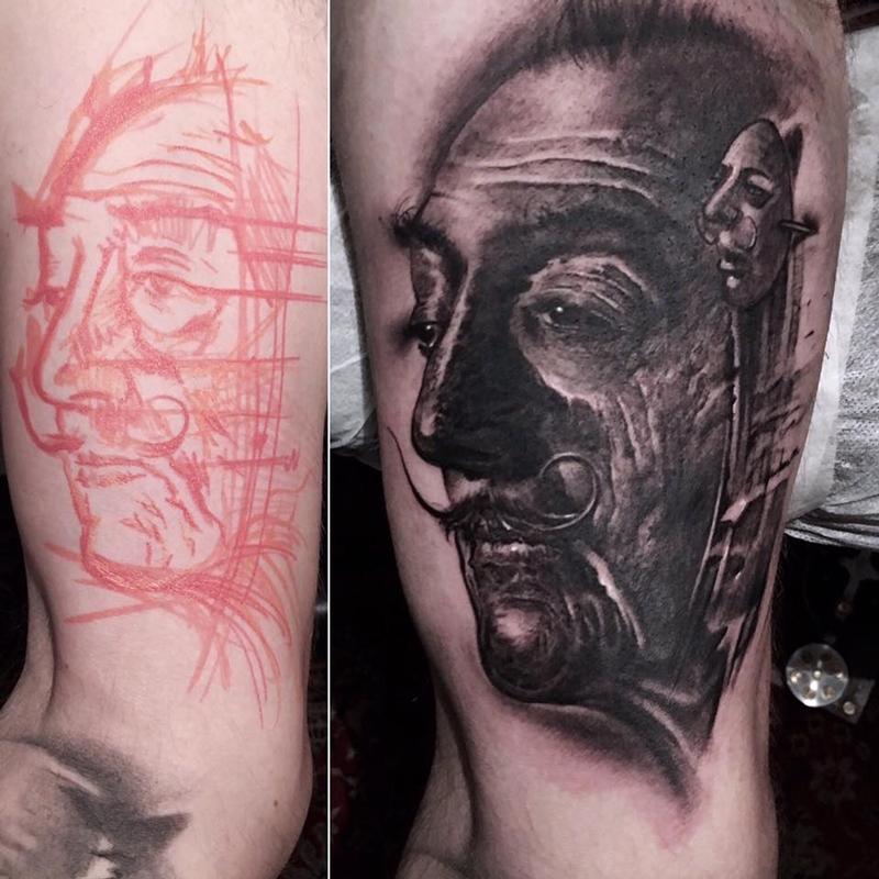 Dali Tattoo by Robert Hernandez TattooNOW