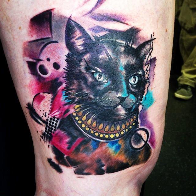 Abstract Cat by Marco Ventura TattooNOW