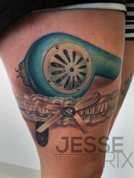 Jesse Rix - Vintage Blow Dryer Tattoo