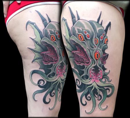 Boston Rogoz Tattoo : Tattoos : Traditional Japanese : Dragon lower leg