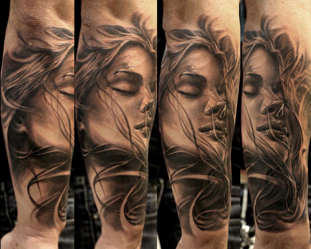 Venetian Tattoo Gathering : Tattoos : Fantasy Mermaid : woman and wind