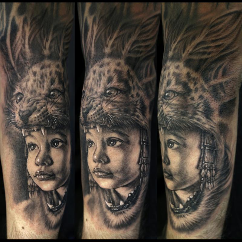 Son as a Aztec Warrior by Stefano Alcantara : Tattoos