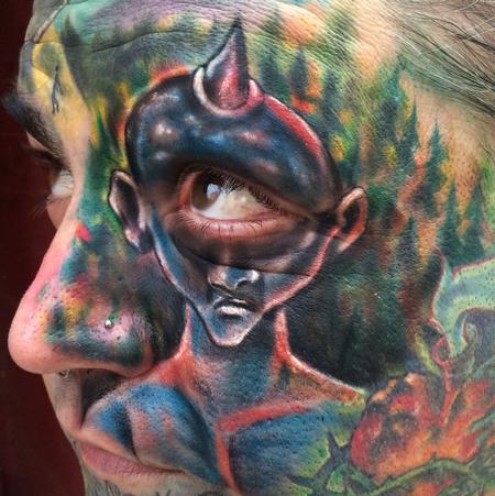 Tattoos - interactive cyclops on face - 93835