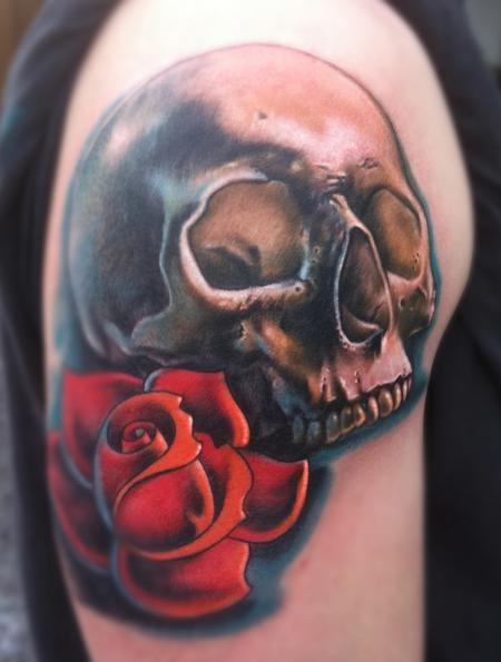 Johnny Smith - skull and flower by johnny smith