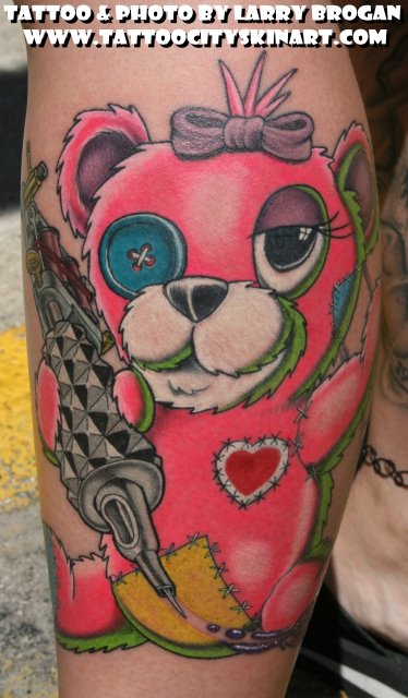 Larry Brogan Pink Tattooing Teddy Bear