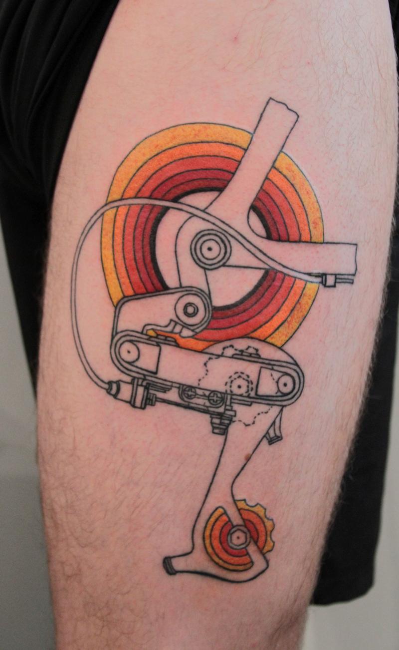 bike gear tattoo by gene coffey tattoonow bike gear tattoo by gene coffey tattoonow