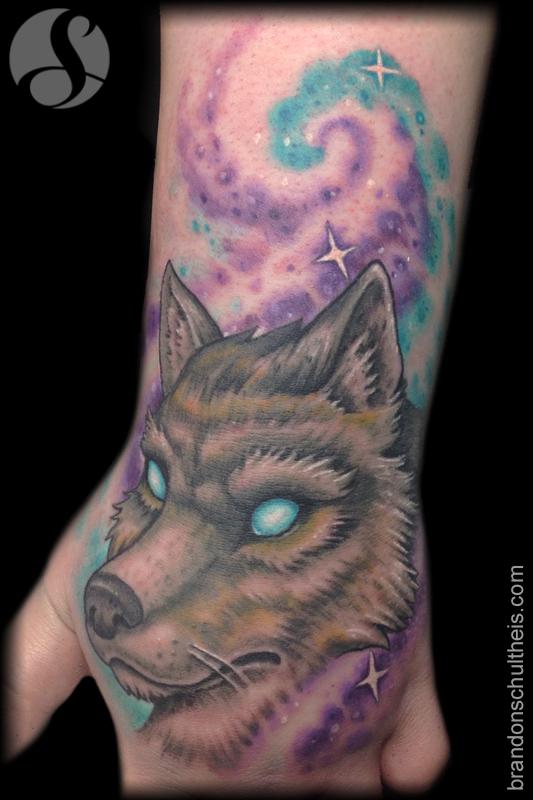Galaxy Wolf Tattoo