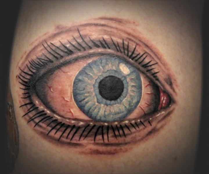 Realistic Blue Eye by Chad Newsom: TattooNOW
