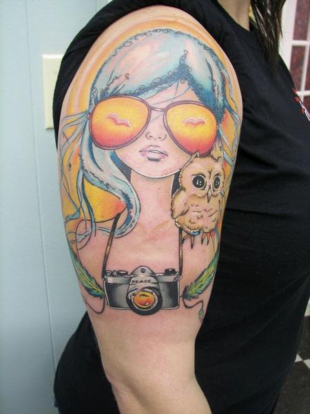 Jeff Stevens - Girl and Owl Tattoo