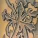 Tattoos - Fleur De Lis Stone Cross - 61903